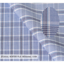 camisas azuis da verificação camisa formal da tela de algodão para o homem